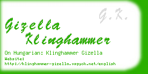 gizella klinghammer business card